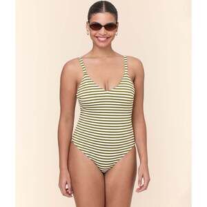 Andie The Marco One Piece - Striped Rib - Iguana - Long Torso Size / M